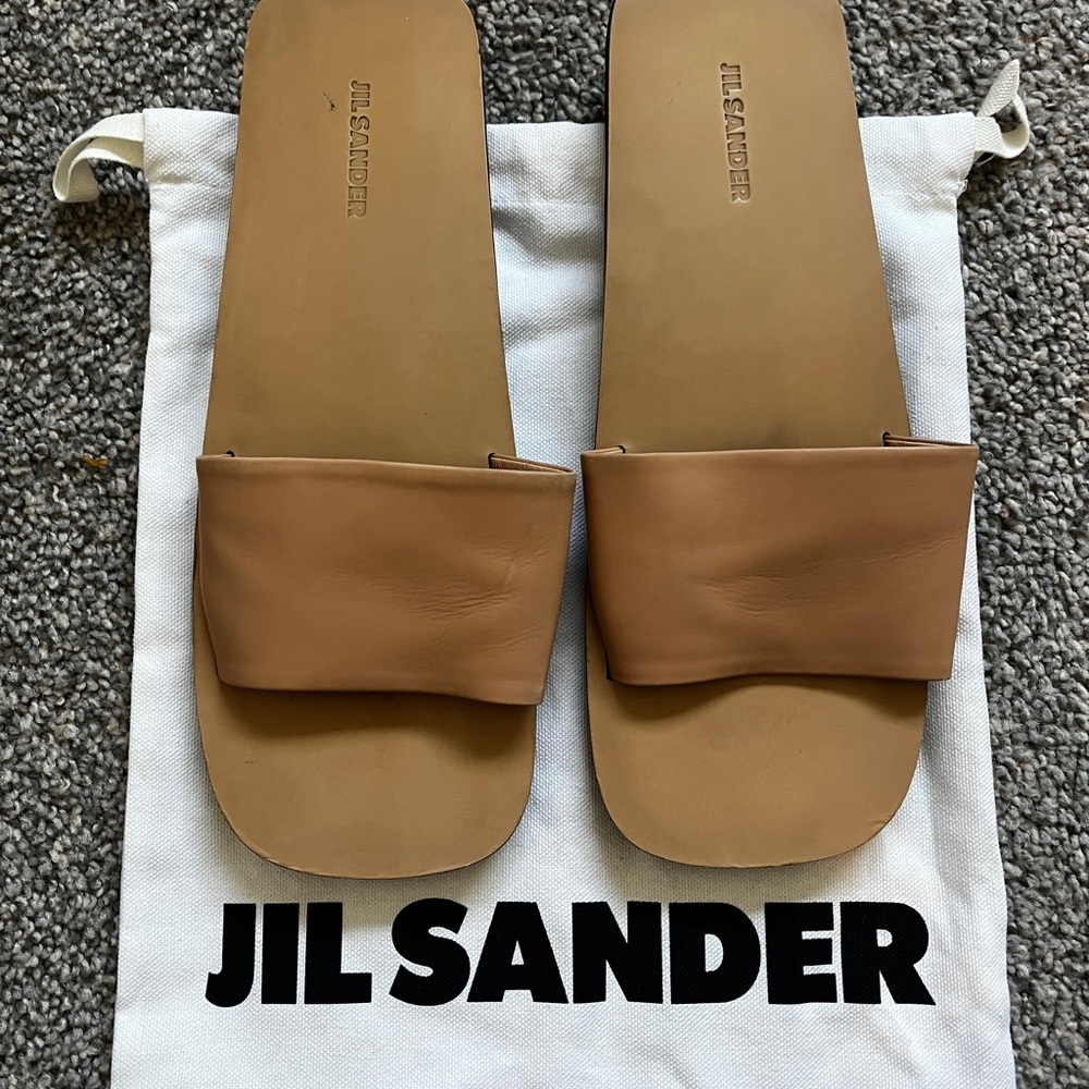 Jil Sander Brown Leather Sandals